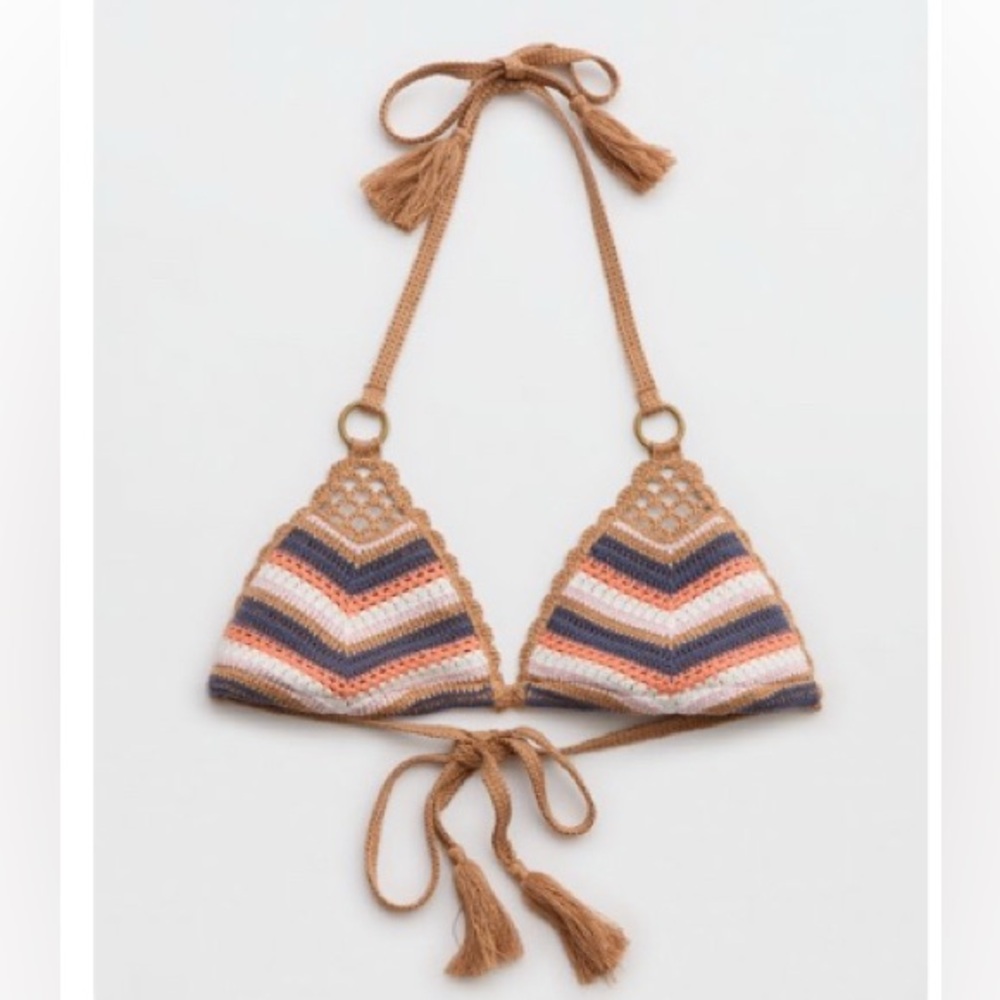 Aerie crotchet String Triangle Bikini Top + Cheekiest Tie Bikini Bottom